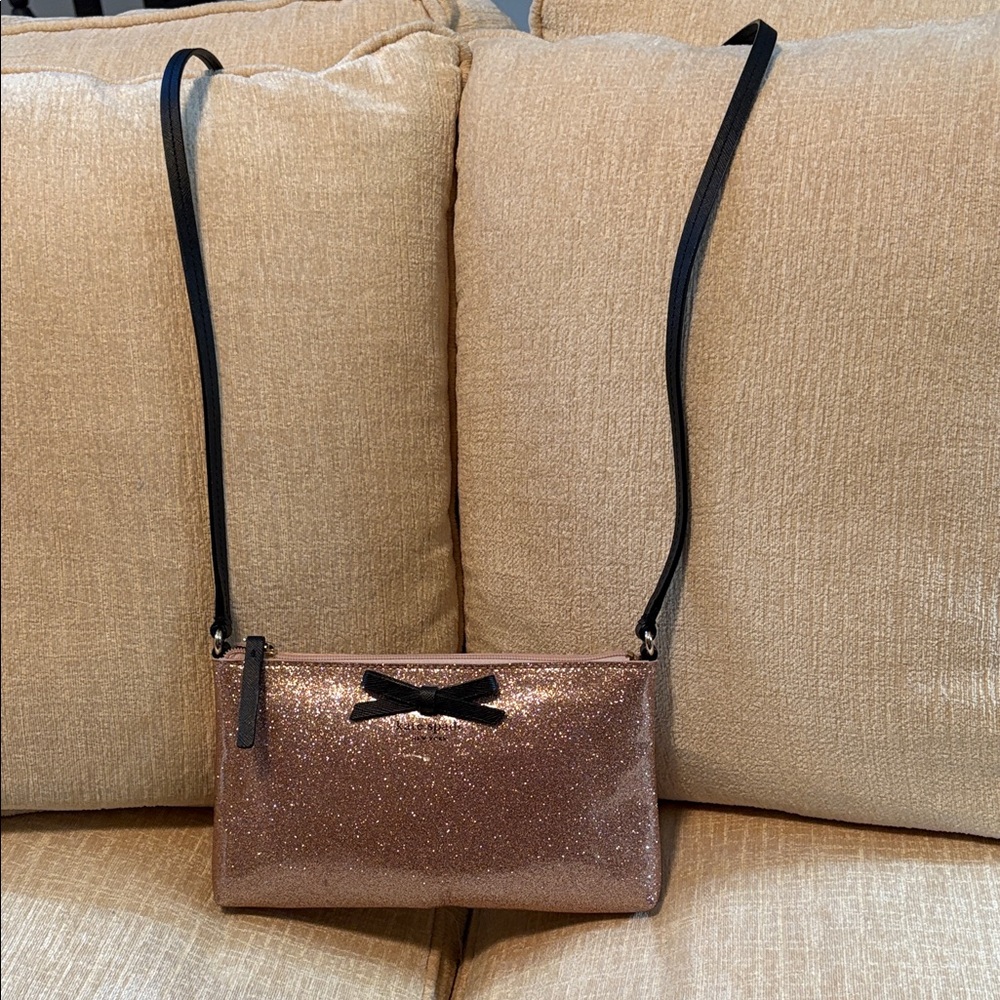 Kate Spade Glittery Rose Gold Crossbody Bag